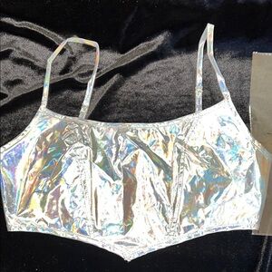 New Silver Iridescent Corset top